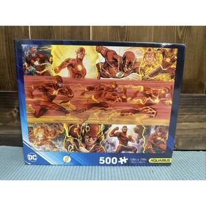 NEW SEALED DC Comics The‎ Flash Superhero AQUA 500 Piece Jigsaw Puzzle UNIQUE!